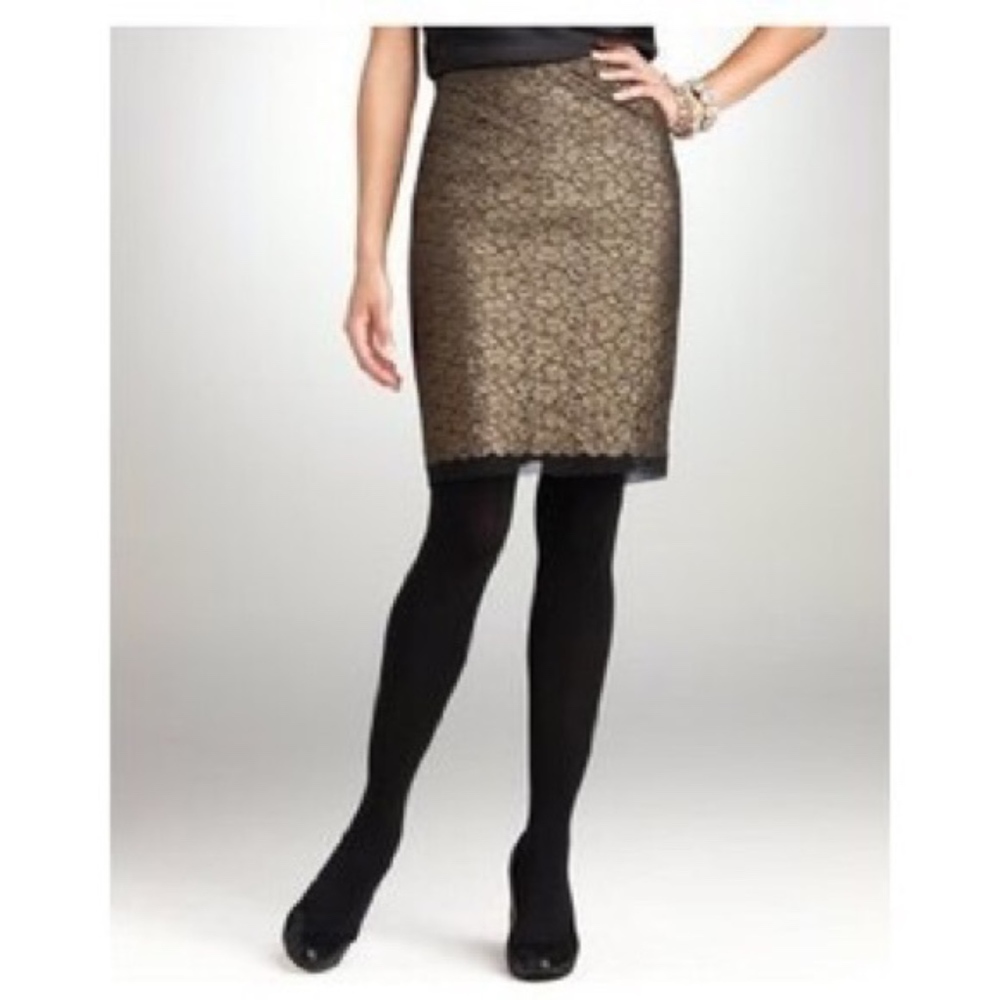 Ann Taylor Metallic lace pencil skirt NWT size 4